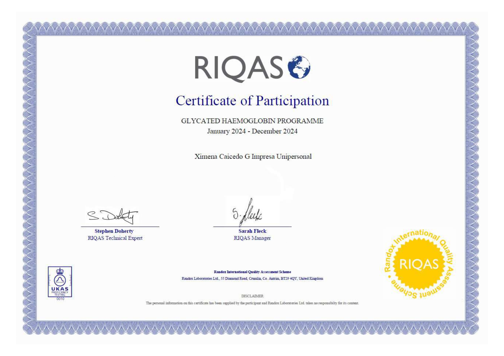 GLYCATED HAEMOGLOBIN PROGRAMME